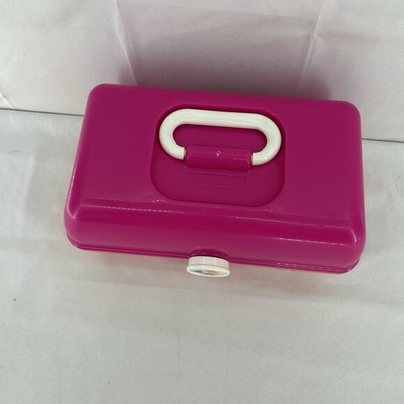 Caboodles Pink Peach Color Block Makeup Jewelry Case Holder Made In USA - Picture 2 of 9